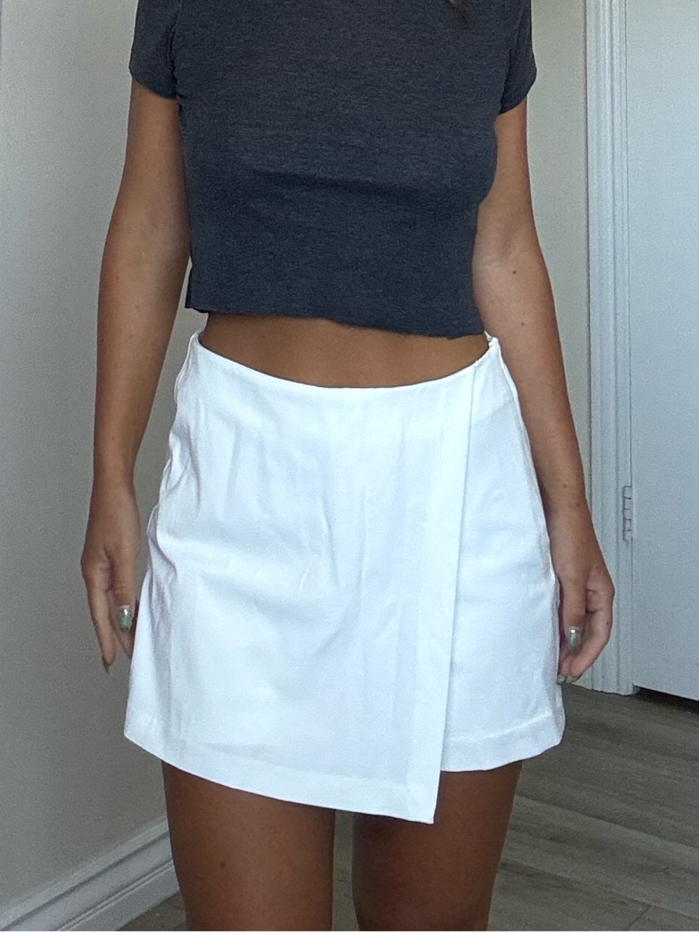 Vero Moda White Asymmetrical Skort